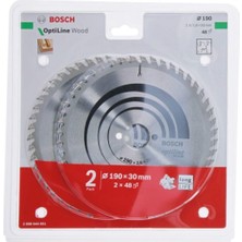 Bosch Iki Adet 190X30 mm Daire Testere Bıçağı, 48 Diş, Ahşap Kesim Araçları