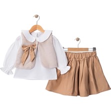 Gültekin Bebe Wow Gabardin Etek Peluş Yelekli Gömlekli Takım 2-5 YAŞ-450045337 - Kahverengi