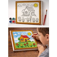 TeknoBeyza Çocuklar Için Boyanabilir Keçe Tuval Tablo Seti-Fırça Boya Dahil