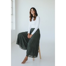 0kadın Beli Lastikli Katlı Çingene Etek