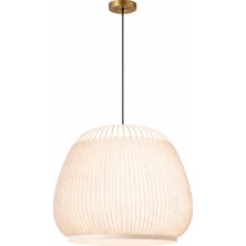 Noya Lighting Tekli Sarkıt Avize - Bohem Avize - Kumaş Giydirme Ledli Avize - LED Avize Çap 45CM