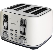 Hepta Collection Berghoff Gem Concept 4 Dilim Ekmek Kızartma Makinesi – 1800 W, Çift Kontrol Paneli | Vanilya Krem