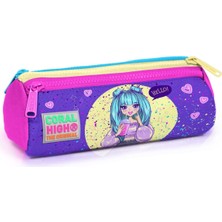 Hepta Collection High Mor Anime Üç Gözlü Kalemlik Kalem Çantası - Kız Çocuk