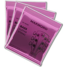 Hepta Collection Maxword Gt-Bass-3x Kaliteli Bas Gitar Teli 3 Takım Set