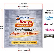 Hgnm E-Trading 27X32 Davlumbaz Metal Yağ Filtresi 129730007 – 320 x 271 mm (Beko, Arçelik, Altus, Leisure Uyumlu)