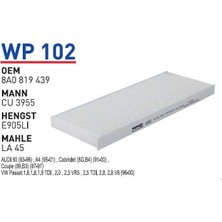 Wunder Filter Audı 80, A4, Cabriolet,caupe, Wv Passat Uyumlu Polen Filtresi Wp 102