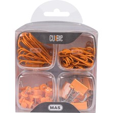 Hepta Collection Mas Cubbiegökkuşağı 4'lü Ataş Raptiye Seti, Oranj