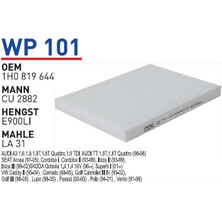 Wunder Filter Audı A3, Quattro Uyumlu Polen Filtresi Wp 101