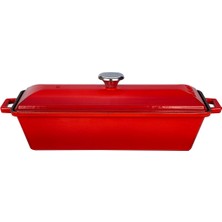Hepta Collection Döküm Ekmek Kabı/terrine, 11X29 Cm, Kırmızı