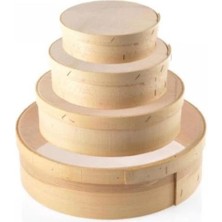 abnturk 4 Adet Set Ahşap Elek 21-25-30-33CM Dörtlü Takım Çok Amaçlı Kasnaklı Buğday-Mısır-Un Eleği