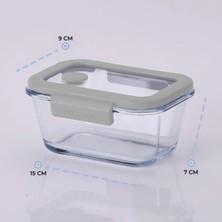 Hepta Collection Glace Vakumlu Cam Saklama Kabı 460 ml Gri