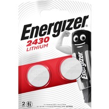 Hepta Collection Energizer Lithium CR2430 2'li Pil, Krom/siyah/kırmızı