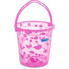 Hepta Collection Babyjem Bebek Banyo Kovası Şeffaf, Pembe Desenli