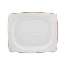 Porland Riva Altın Yaldız Yemek Takımı Düz Tabak 28CM