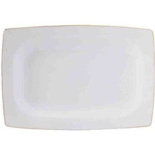 Porland Riva Altın Yaldız Yemek Takımı Kayık Tabak 25CM