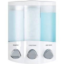 Hepta Collection Better Living Sabun, Duş Jeli ve Şampuan Dispenseri, Krom Kaplama, Abs Plastik, Beyaz, 3 Hazne