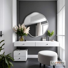 Lumora Mirror Design Kael Modern Beyaz Boyalı Mdf Çerçeveli Dekoratif Ayna
