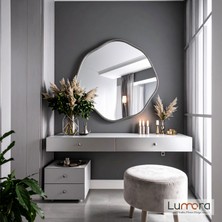 Lumora Mirror Design Kael Modern Gümüş Boyalı Mdf Çerçeveli Dekoratif Ayna