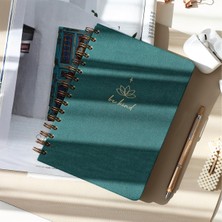 Hepta Collection Paperora A5 Spiralli Sert Kapak Keten Düz Çizgisiz Tarihsiz Not Defteri Koyu Yeşil