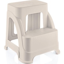 Hepta Collection Hobby Life Merdivo 2 Basamaklı Büyük Boy Merdiven – Kaymaz Taban, Hafif ve Dayanıklı (Bej)