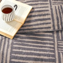 Hepta Collection Gable DESENLI%100 Pamuk Pamuk Battaniye, Gri, Çift Kişilik