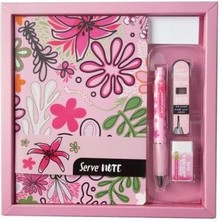 Hepta Collection Serve Defter Setı - Desenli Seker Pembe Özel Kutuda