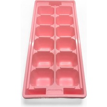 Hepta Collection Pembe Sert Plastik 12 Hazneli Kare Buz Kalıbı