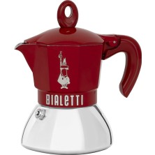 Hepta Collection - Exclusive Indüksiyon: 2 Cups Ocak Üstü Espresso Pişirici - 100ML - Kırmızı Renk - Alt Hazne: Dış P