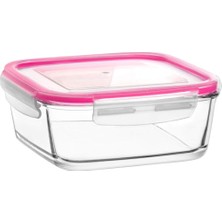 Delixa Fresco Büyük Tekli Cam Saklama Kabı, Pembe