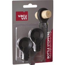 Hepta Collection Vacu Vin Şişe Kapağı 2'li Set Siyah, 5 cm