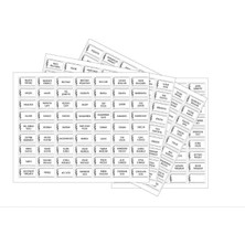 Hepta Collection Parti Tasarla 230 Çeşit Beyaz Folyo Kavanoz ve Baharatlık Etiketi - Dayanıklı ve Su Geçirmez