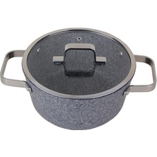 Delixa Bianco Gri Kapaklı Derin Tencere 20 cm