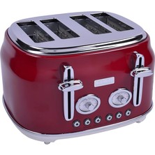 Hepta Collection Berghoff Gem Retro Kırmızı Dört Dilim Ekmek Kızartma Makinesi