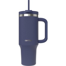 Hepta Collection Üniseks Yetişkin Tumbler Pipetli Yalıtımlı Su Şişesi, 1.2l, Mavi