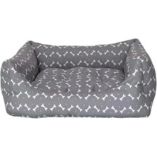 Delixa Pet Comfort Uniform Bone Gri-Beyaz Köpek Yatağı M 60X70CM