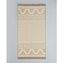 Hepta Collection English Home Dokuma Kilim 80X150 cm Açık Krem - Kahve