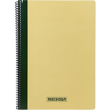 Hepta Collection Pruva Ofis Serisi, A4 100 Yaprak Çizgili Karton Kapaklı Pet Spiralli Defter, Bej