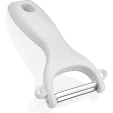Hepta Collection Selenica Ergonomik Sebze ve Meyve Soyacağı, Paslanmaz Çelik Döner Bıçaklı, Plastik Saplı, Beyaz, 13X