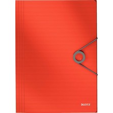Hepta Collection Leitz Solid Ince Lastikli Dosya, 150 Sayfa Kapasiteli, Açık Kırmızı, 45631020