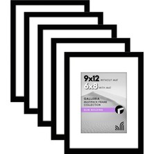 Hepta Collection Americanflat 9X12 Resim Çerçevesi Seti 5 Inç Siyah - Mat ile 6x8 Resim Çerçevesi Veya 9X12 Çerçeve O