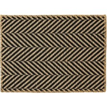 Hepta Collection Ocean Home Textile Siyah Renk Balıksırtı Jüt Paspas 50 x 70 cm