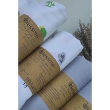 Hepta Collection Blessme Müslin Örtü Battaniye Kundak Havlu Emzirme Örtüsü, Müslin BEZ,%100 Pamuk (90X100 Cm) (Beyaz)