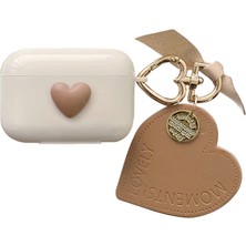 Hepta Collection 3. Nesil Için Kılıf Süslü Kalp Desenli Kahverengi [ 3 ile Uyumlu Kılıf - Kahverengi]