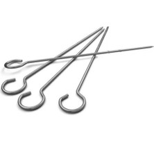 Hepta Collection Baker Home Airfryer Izgara Teli 21 cm x 21 cm ve 4 Adet Şiş 21 Cm, Büyük Boy Airfryerlere Uygun 2 Li