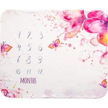 Hepta Collection Suluboya Tasarımlı Doğum Hediyesi Aylık Konsept Fotoğraf Battaniyesi 100X120 cm