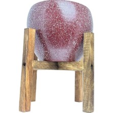 Hepta Collection Bitki Tasarımı Ev Dekorasyon Bordo Granit Toprak Saksı Saksılık Salon Çiçeklik 4 Ayaklı - 15 cm