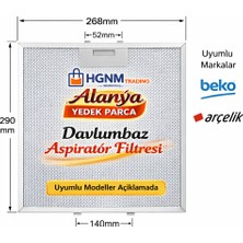 Hgnm E-Trading Davlumbaz Yağ Filtresi 268x290 mm – Tırnak Aralığı 12.5 cm / 4.5 cm – 9194016051 Uyumlu Beko & Arçelik Metal Tel Filtre