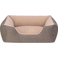 Delixa Pet Comfort Echo Varro Kahve-Bej Köpek Yatağı M 65X80CM