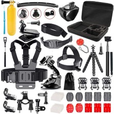 Delixa 50 Parça Aksiyon Kamera Aksesuar Seti Çantalı – Gopro ile Uyumlu, ile Uyumlu, INSTA360 ile Uyumlu Ça