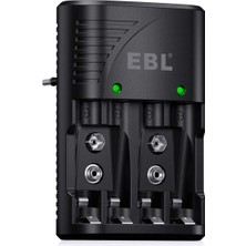 Delixa Ebl Nı-Mh Aa/aaa ve 9V Piller Için Hızlı Şarj Cihazı - 4 Yönlü LED Ekranlı Şarj Cihazı 6802